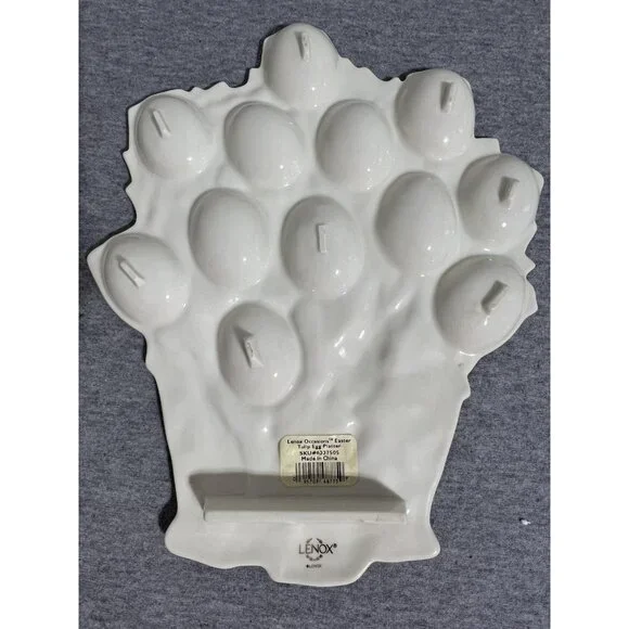 Lenox Easter Tulip Egg Platter Pastel Bunny Basket Deviled Egg Plate New Boxed - Picture 3 of 11